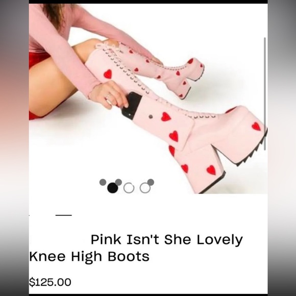 Pink Lamoda platform heart boots